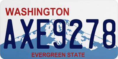 WA license plate AXE9278