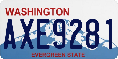 WA license plate AXE9281