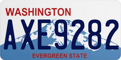 WA license plate AXE9282