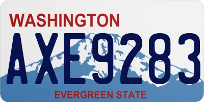 WA license plate AXE9283