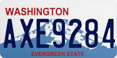 WA license plate AXE9284