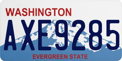 WA license plate AXE9285