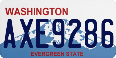 WA license plate AXE9286