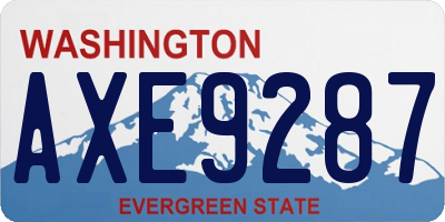 WA license plate AXE9287