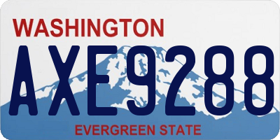 WA license plate AXE9288