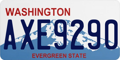 WA license plate AXE9290