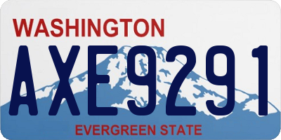WA license plate AXE9291