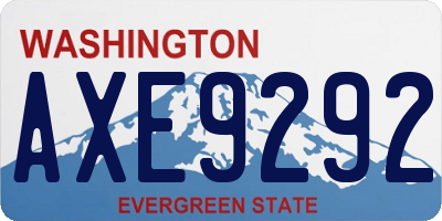 WA license plate AXE9292