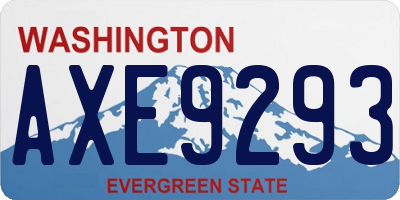 WA license plate AXE9293