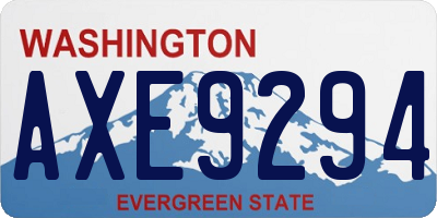 WA license plate AXE9294