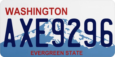 WA license plate AXE9296