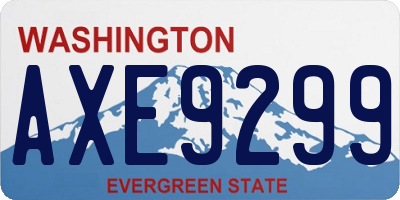 WA license plate AXE9299