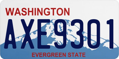WA license plate AXE9301