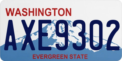 WA license plate AXE9302