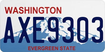 WA license plate AXE9303