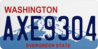 WA license plate AXE9304