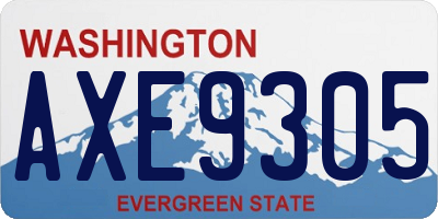 WA license plate AXE9305