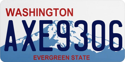 WA license plate AXE9306