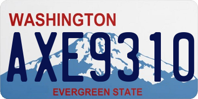 WA license plate AXE9310
