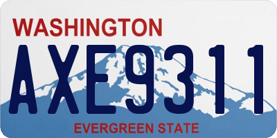 WA license plate AXE9311