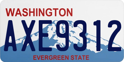 WA license plate AXE9312