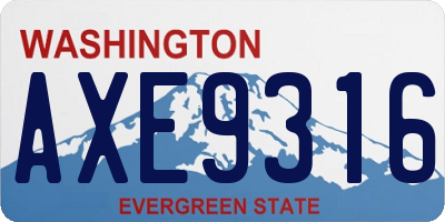 WA license plate AXE9316