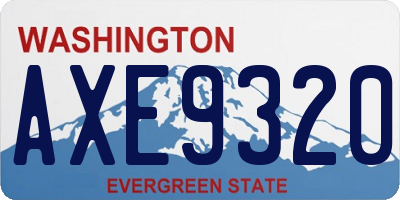 WA license plate AXE9320