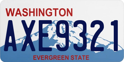 WA license plate AXE9321