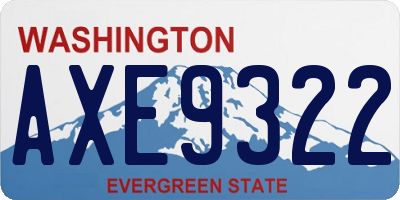WA license plate AXE9322