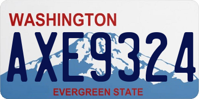 WA license plate AXE9324