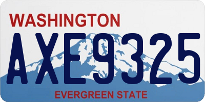 WA license plate AXE9325