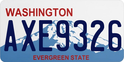 WA license plate AXE9326