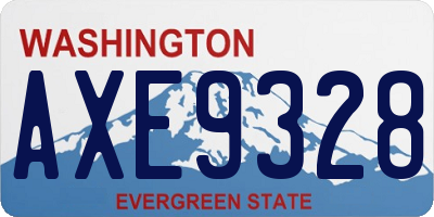 WA license plate AXE9328