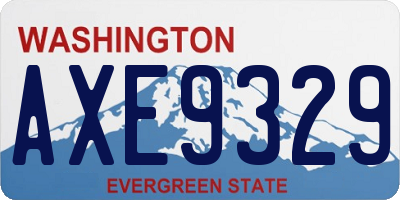 WA license plate AXE9329