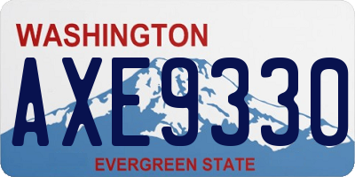 WA license plate AXE9330