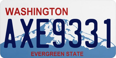 WA license plate AXE9331