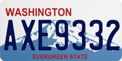 WA license plate AXE9332