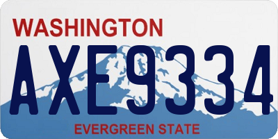 WA license plate AXE9334