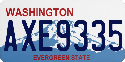 WA license plate AXE9335