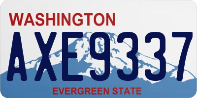 WA license plate AXE9337