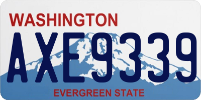 WA license plate AXE9339
