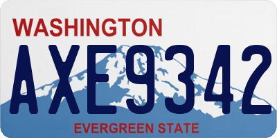 WA license plate AXE9342