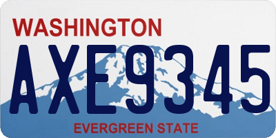 WA license plate AXE9345