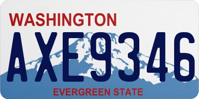 WA license plate AXE9346