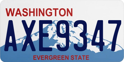 WA license plate AXE9347