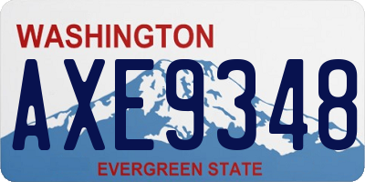WA license plate AXE9348