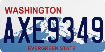 WA license plate AXE9349