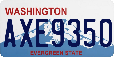 WA license plate AXE9350