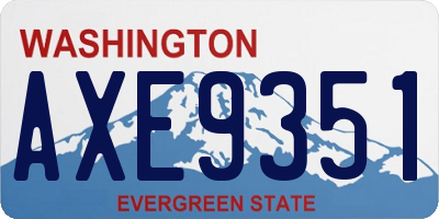 WA license plate AXE9351
