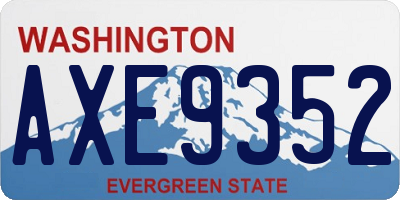 WA license plate AXE9352